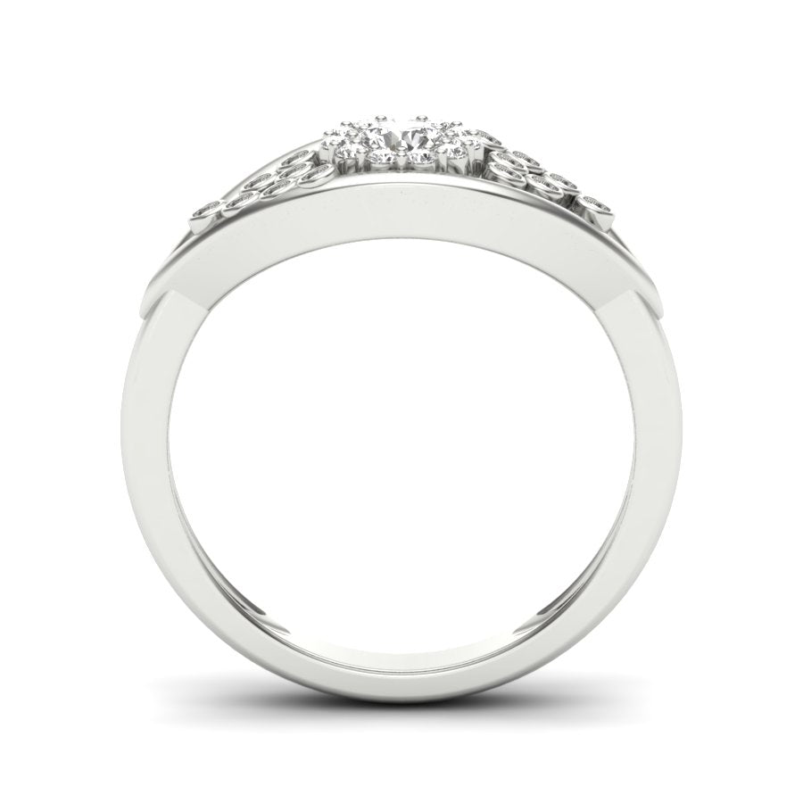 0.33 TW Unique Design Ring Round Cut Lab Grown Diamond Ring Ladies Cluster Unique Engagement Ring Prong Set Wedding Ring PR521