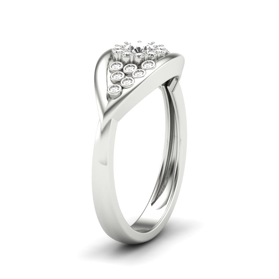 0.33 TW Unique Design Ring Round Cut Lab Grown Diamond Ring Ladies Cluster Unique Engagement Ring Prong Set Wedding Ring PR521