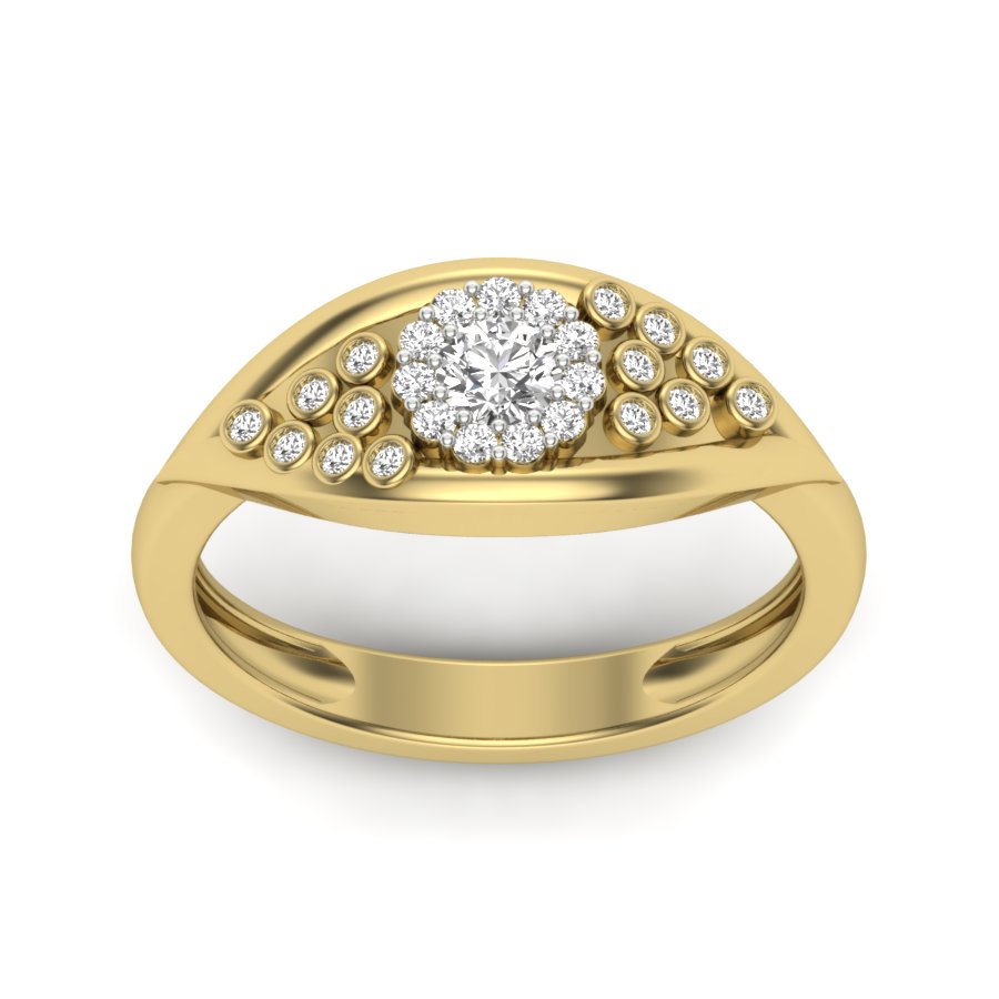 0.33 TW Unique Design Ring Round Cut Lab Grown Diamond Ring Ladies Cluster Unique Engagement Ring Prong Set Wedding Ring PR521