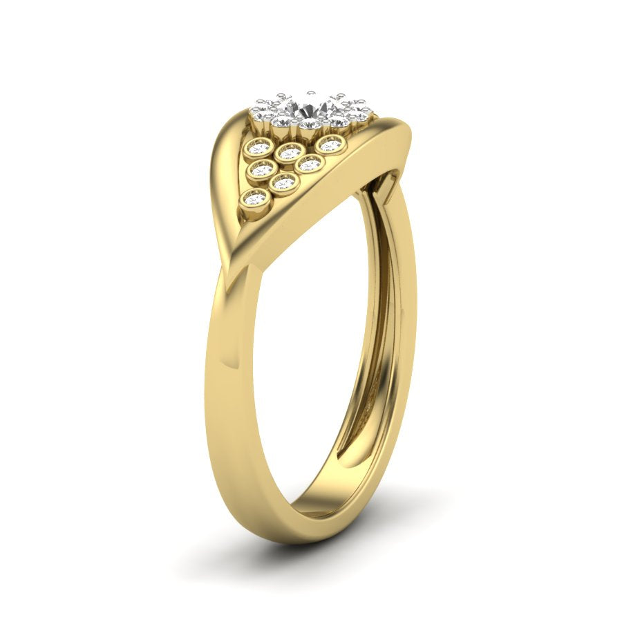 0.33 TW Unique Design Ring Round Cut Lab Grown Diamond Ring Ladies Cluster Unique Engagement Ring Prong Set Wedding Ring PR521