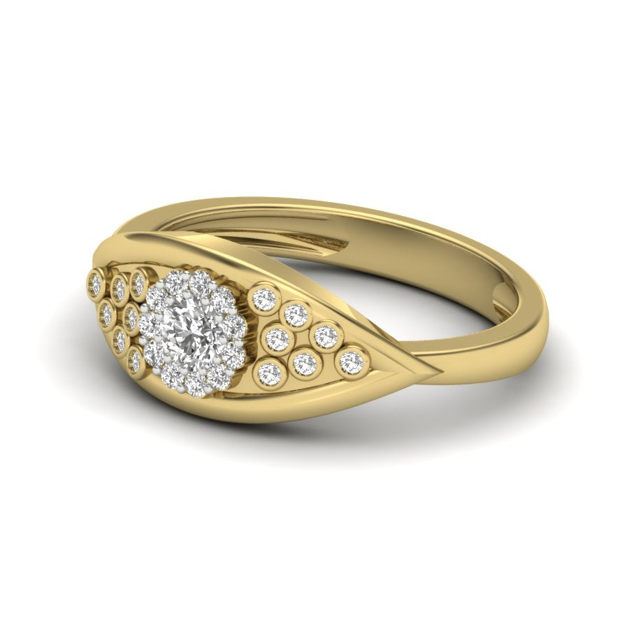 0.33 TW Unique Design Ring Round Cut Lab Grown Diamond Ring Ladies Cluster Unique Engagement Ring Prong Set Wedding Ring PR521