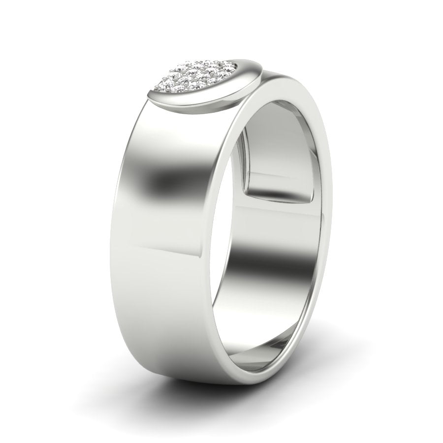 0.14 TW Couple Heart Band With Round Cut Lab Grown Diamond Engagement Band Wedding Band Men's Band PR525