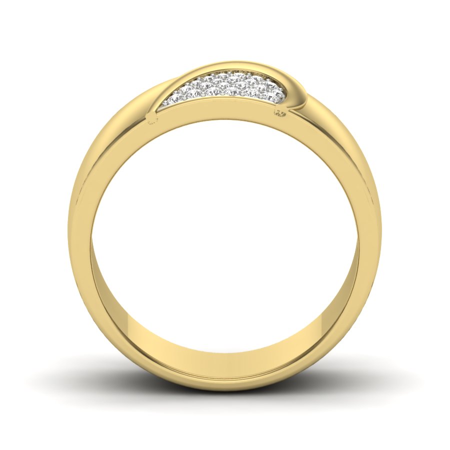 0.14 TW Couple Heart Band With Round Cut Lab Grown Diamond Engagement Band Wedding Band Men's Band PR525