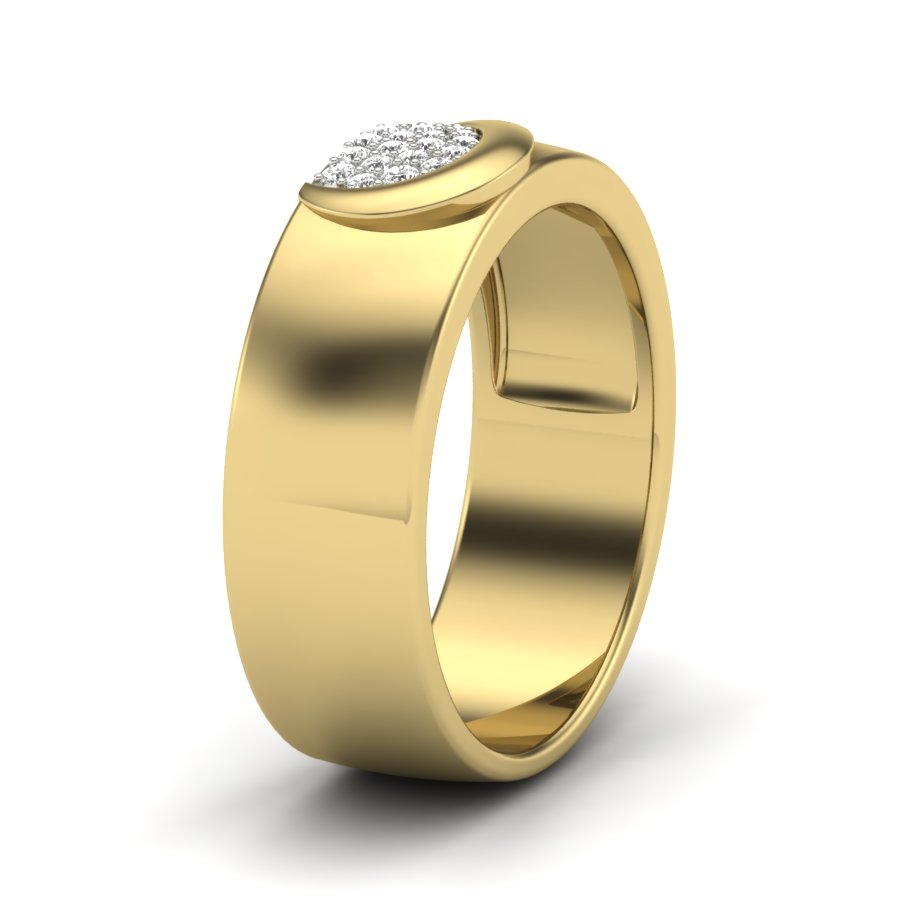 0.14 TW Couple Heart Band With Round Cut Lab Grown Diamond Engagement Band Wedding Band Men's Band PR525