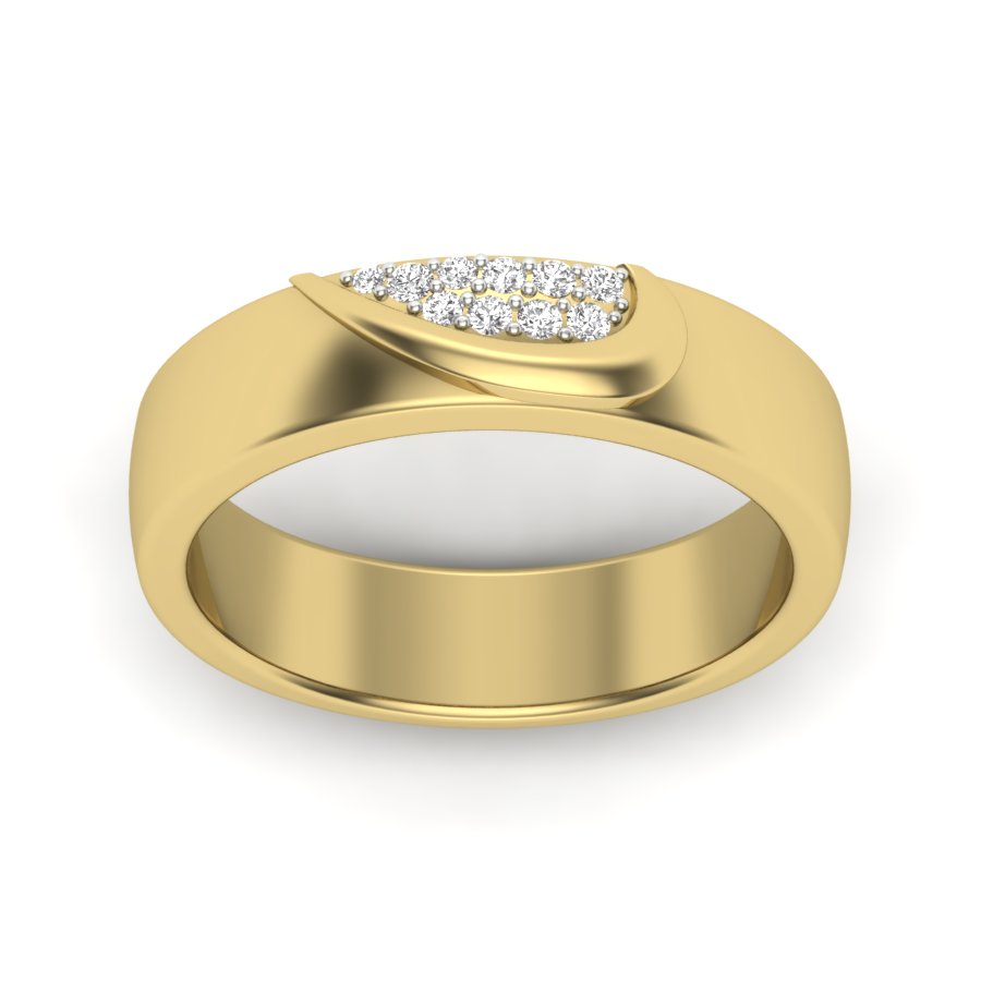 0.08 TW Couple Heart Band With Round Cut Lab Grown Diamond Engagement Ring Wedding Band Bridal Ring PR526