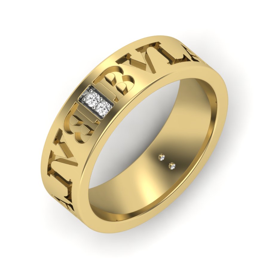 0.09 TW Characters Ring Round Cut Lab Grown Diamond Ring Prong Ring Unique Engagement Ring Wedding Ring PR532