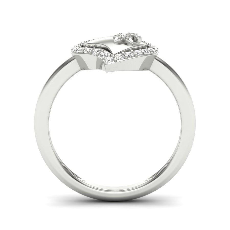 0.18 TW Gorgeous Hearts Design With Round Cut Lab Grown Diamond Ring Engagement Ring Bridal Wedding Ring Valentine Gift Ring PR536