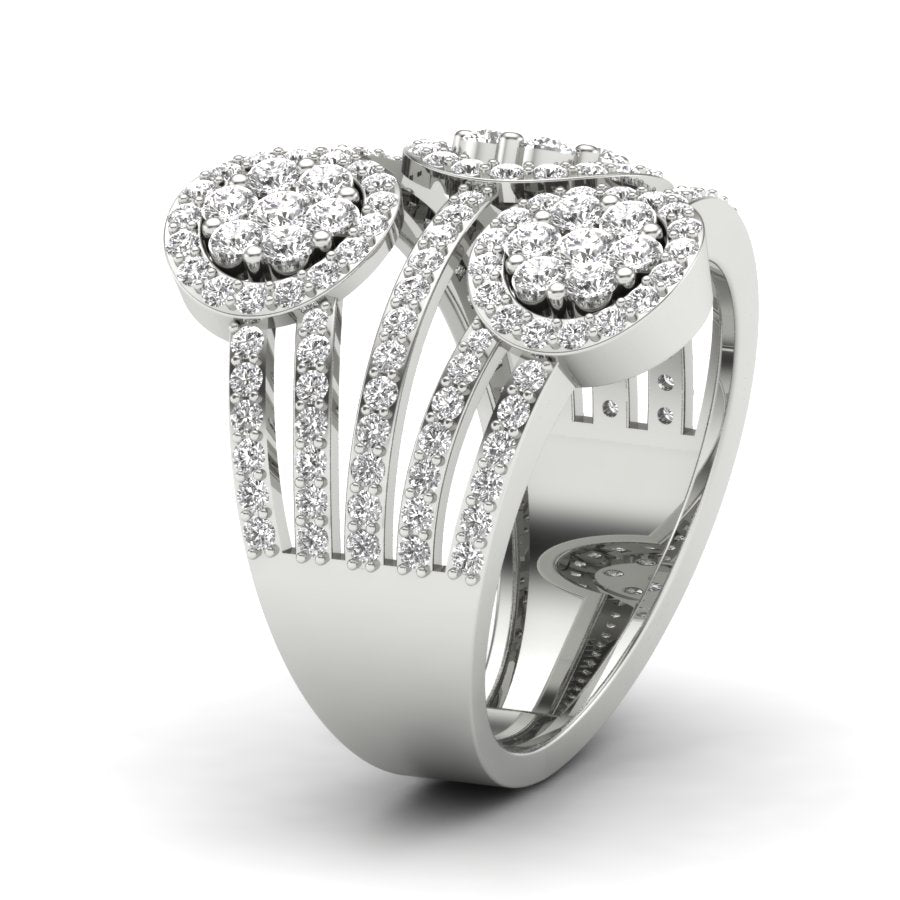 1.23 TW Round Cut Lab Grown Diamond Ring Presser Setting With Flower Design Engagement Ring Bridal Wedding Ring Solitaire Ring PR537