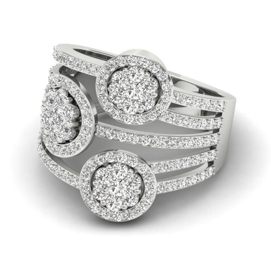 1.23 TW Round Cut Lab Grown Diamond Ring Presser Setting With Flower Design Engagement Ring Bridal Wedding Ring Solitaire Ring PR537