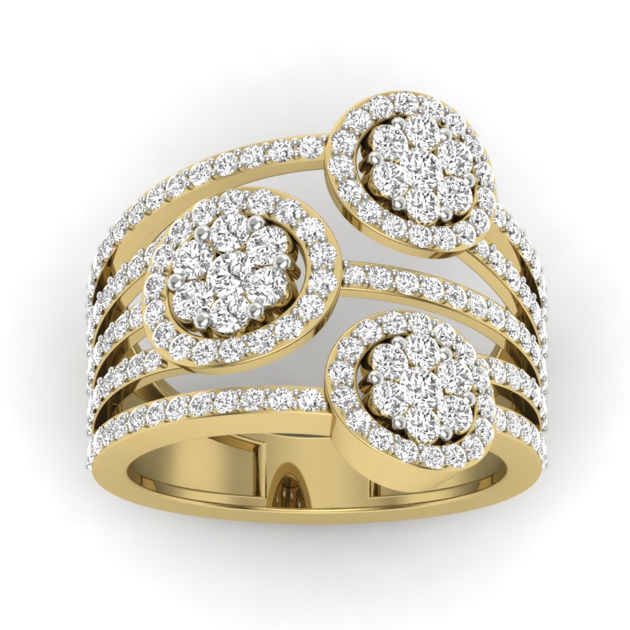 1.23 TW Round Cut Lab Grown Diamond Ring Presser Setting With Flower Design Engagement Ring Bridal Wedding Ring Solitaire Ring PR537