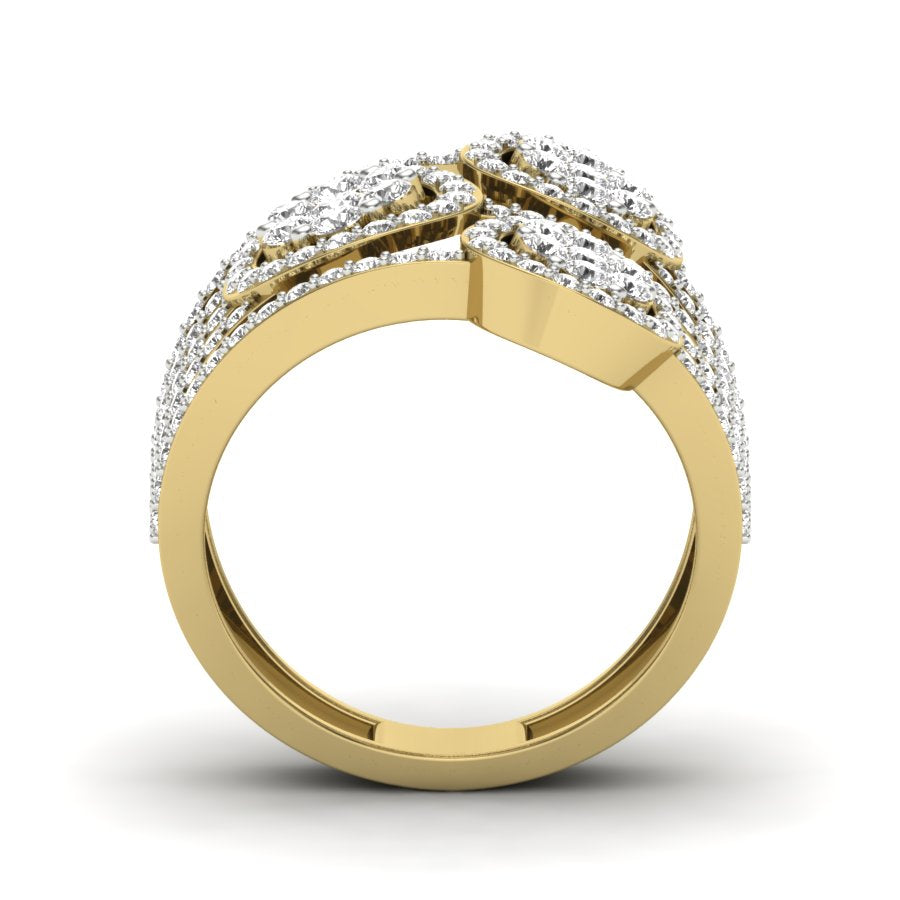 1.23 TW Round Cut Lab Grown Diamond Ring Presser Setting With Flower Design Engagement Ring Bridal Wedding Ring Solitaire Ring PR537