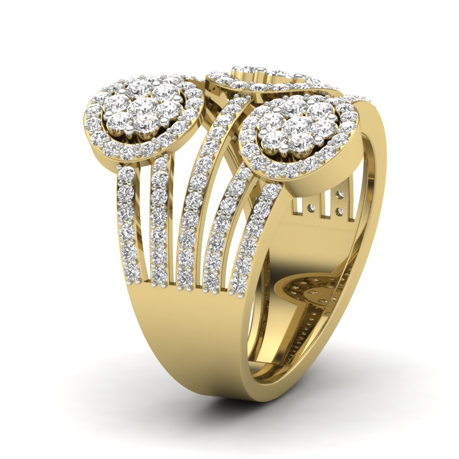 1.23 TW Round Cut Lab Grown Diamond Ring Presser Setting With Flower Design Engagement Ring Bridal Wedding Ring Solitaire Ring PR537