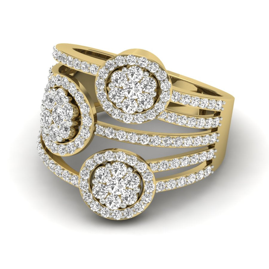 1.23 TW Round Cut Lab Grown Diamond Ring Presser Setting With Flower Design Engagement Ring Bridal Wedding Ring Solitaire Ring PR537