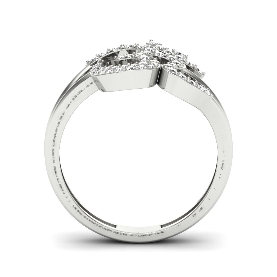 0.48 TW Round Cut Lab Grown Diamond Ring Double prong Setting With Om Design ring Woman's Engagement Ring Wedding Ring PR538