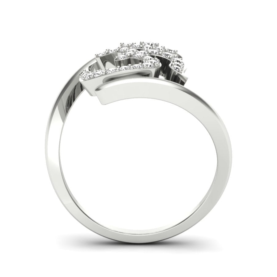 0.33 TW Om Unique Design Diamond Ring Round Cut Lab Grown Diamond Ring Bypass Ring pave/ Prong Setting Ring Woman's Engagement Ring Wedding Ring PR539