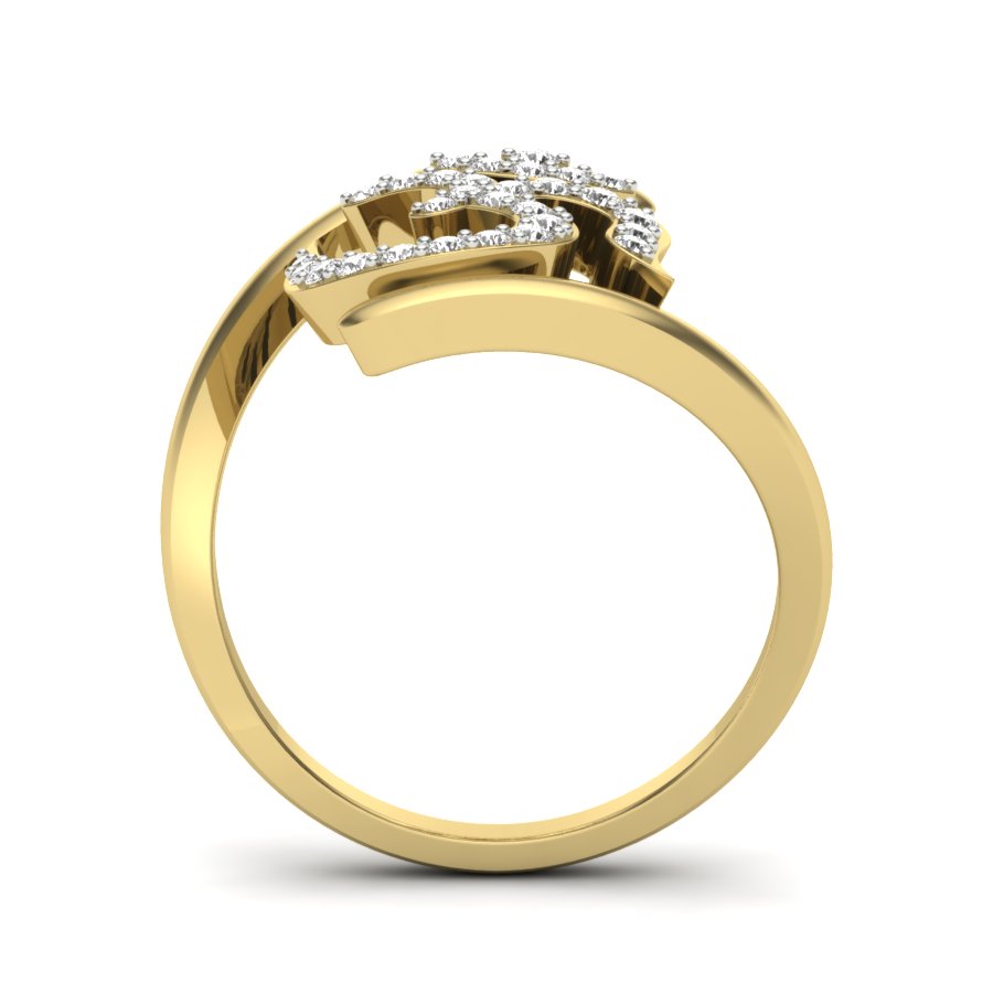 0.33 TW Om Unique Design Diamond Ring Round Cut Lab Grown Diamond Ring Bypass Ring pave/ Prong Setting Ring Woman's Engagement Ring Wedding Ring PR539