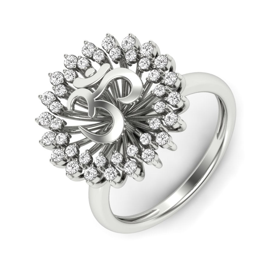 0.53 TW Om With Flower Shaped Diamond Ring Round Cut Lab Grown Diamond Ring Prong Setting Ring Woman's Engagement Ring Wedding Ring PR540