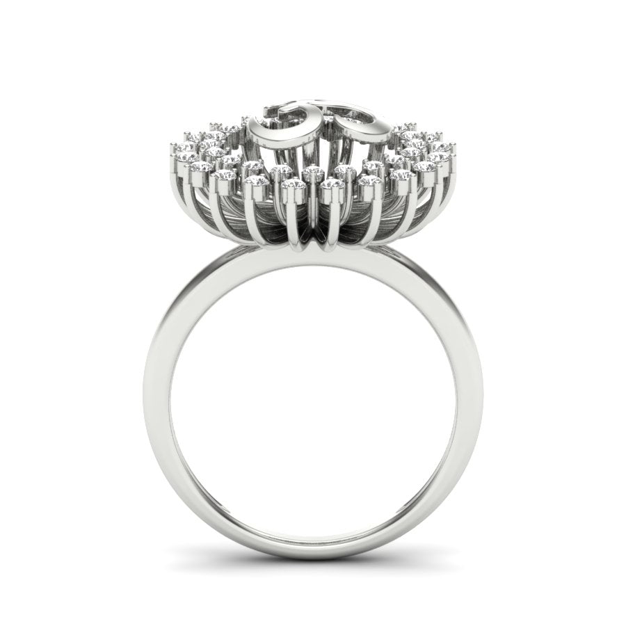 0.53 TW Om With Flower Shaped Diamond Ring Round Cut Lab Grown Diamond Ring Prong Setting Ring Woman's Engagement Ring Wedding Ring PR540