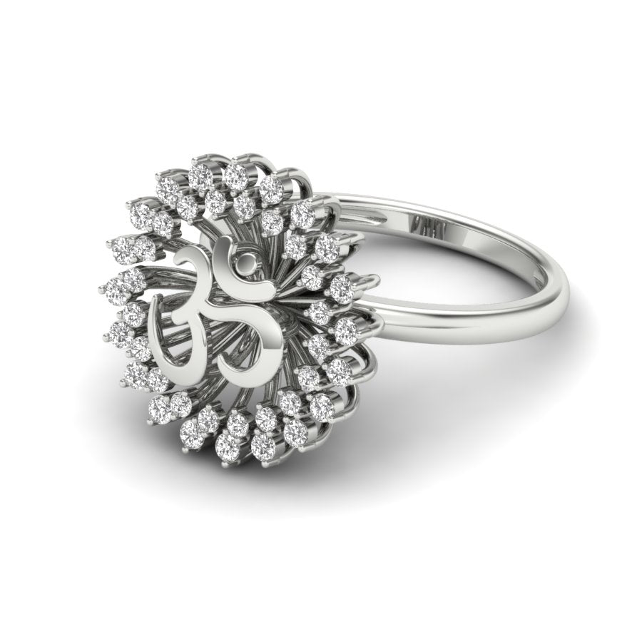 0.53 TW Om With Flower Shaped Diamond Ring Round Cut Lab Grown Diamond Ring Prong Setting Ring Woman's Engagement Ring Wedding Ring PR540