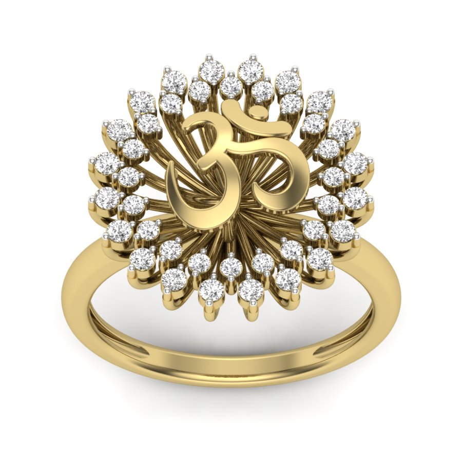 0.53 TW Om With Flower Shaped Diamond Ring Round Cut Lab Grown Diamond Ring Prong Setting Ring Woman's Engagement Ring Wedding Ring PR540