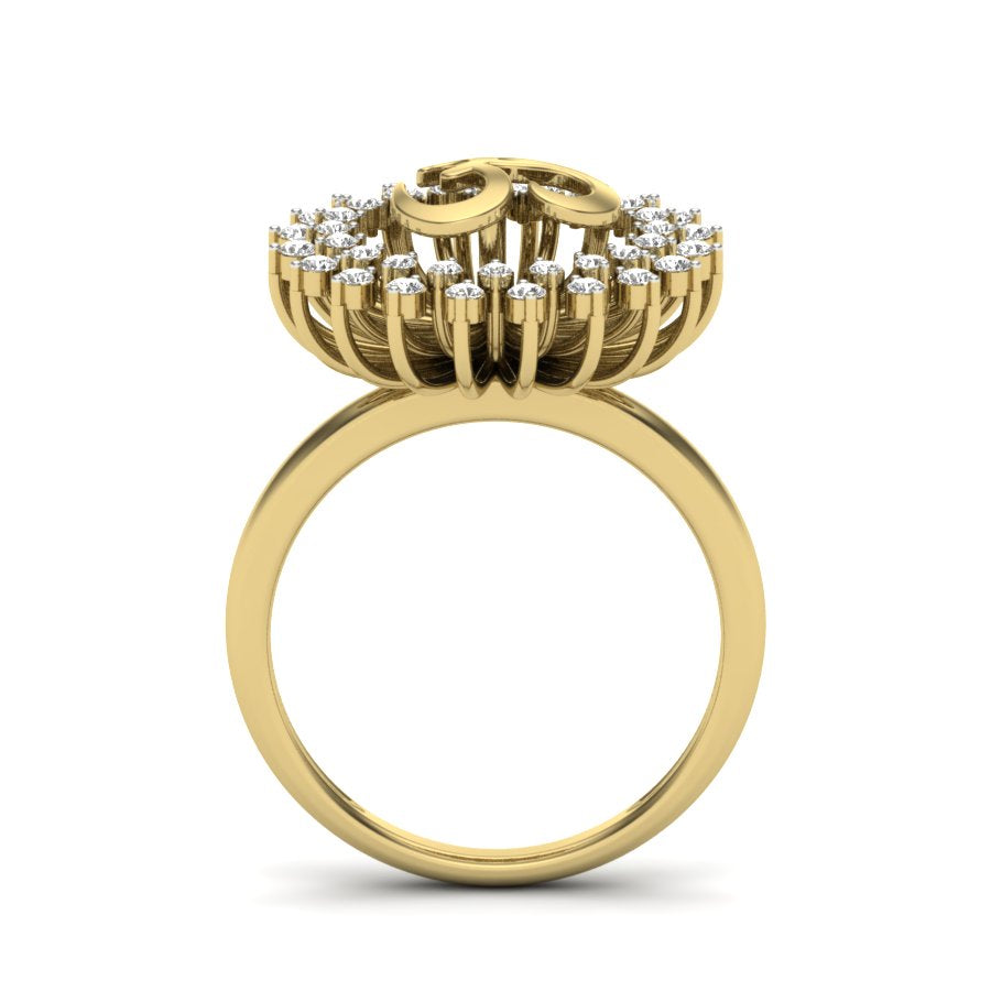 0.53 TW Om With Flower Shaped Diamond Ring Round Cut Lab Grown Diamond Ring Prong Setting Ring Woman's Engagement Ring Wedding Ring PR540