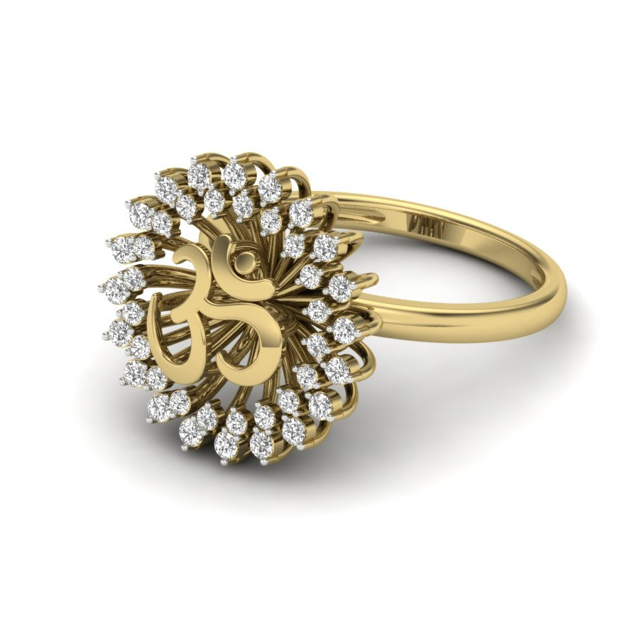 0.53 TW Om With Flower Shaped Diamond Ring Round Cut Lab Grown Diamond Ring Prong Setting Ring Woman's Engagement Ring Wedding Ring PR540