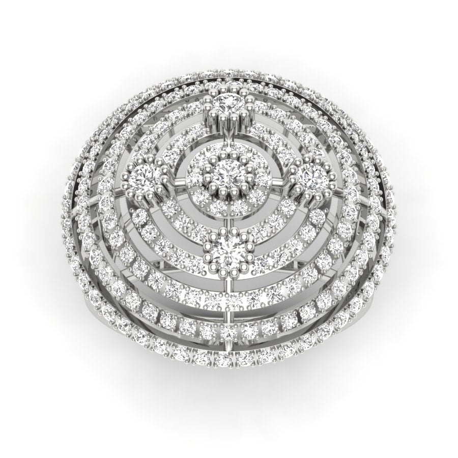 Unique Ring 1.88 TW Beautiful Cocktail Style Round Cut Lab Grown Diamond Ring Engagement Ring Wedding Ring Multi Tone Gold Ring PR545