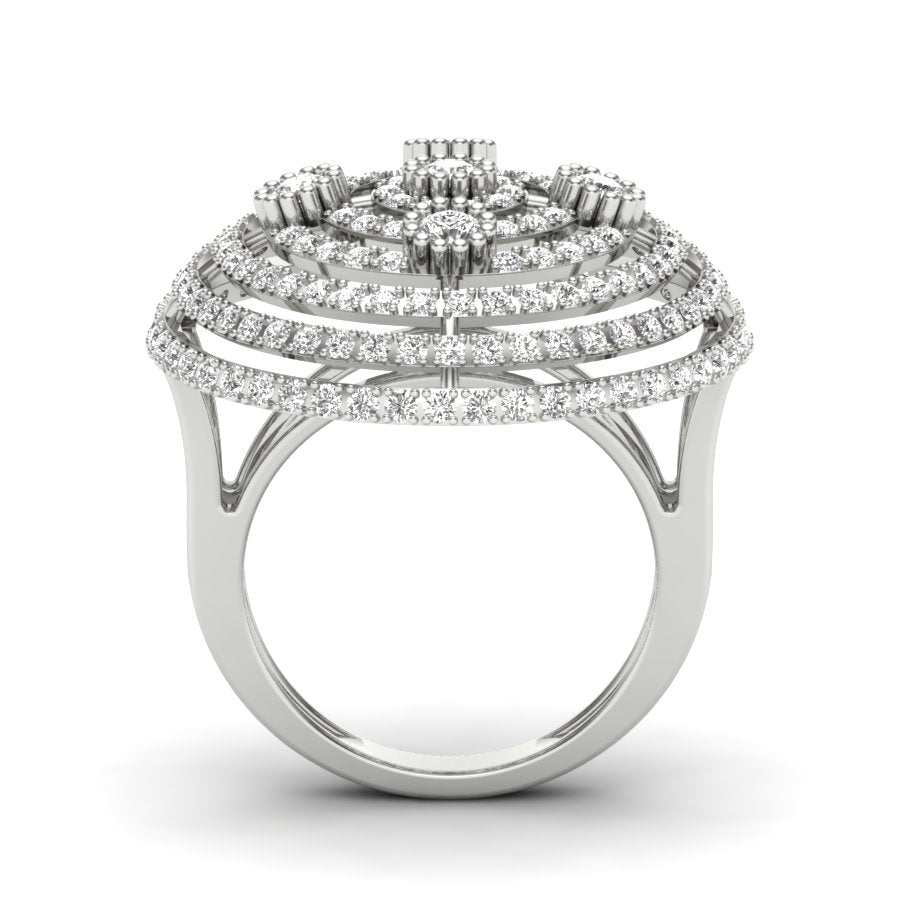 Unique Ring 1.88 TW Beautiful Cocktail Style Round Cut Lab Grown Diamond Ring Engagement Ring Wedding Ring Multi Tone Gold Ring PR545