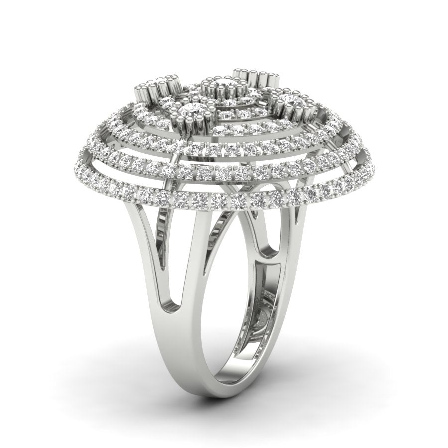 Unique Ring 1.88 TW Beautiful Cocktail Style Round Cut Lab Grown Diamond Ring Engagement Ring Wedding Ring Multi Tone Gold Ring PR545