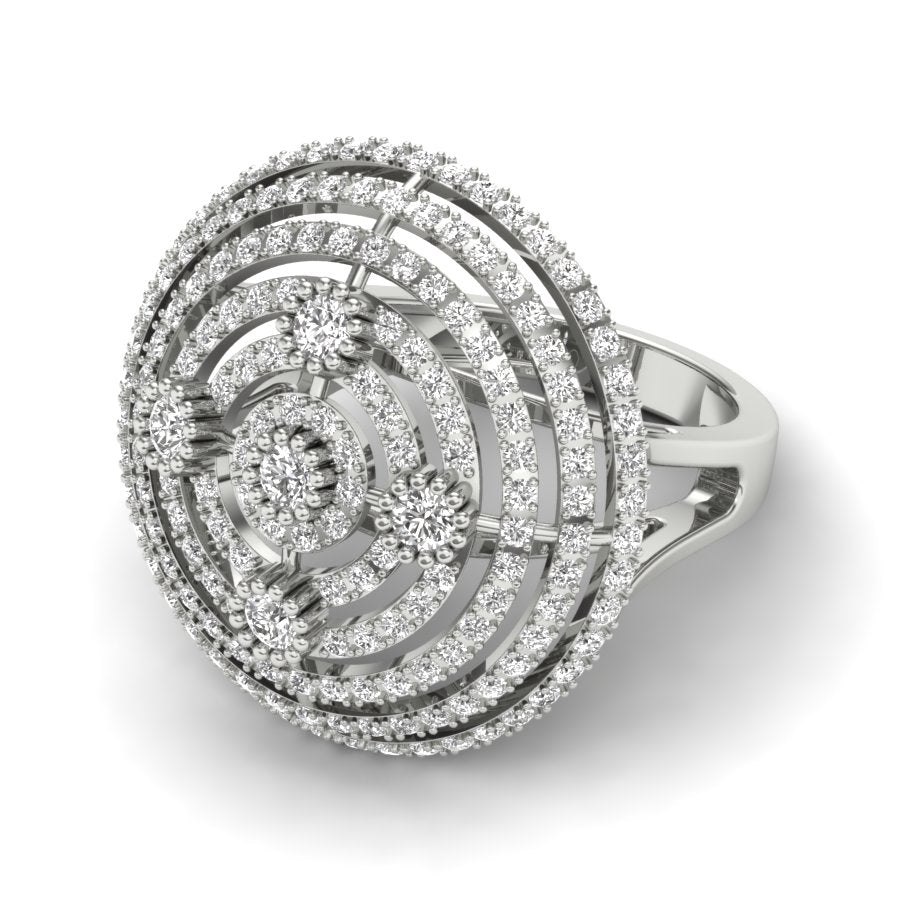 Unique Ring 1.88 TW Beautiful Cocktail Style Round Cut Lab Grown Diamond Ring Engagement Ring Wedding Ring Multi Tone Gold Ring PR545