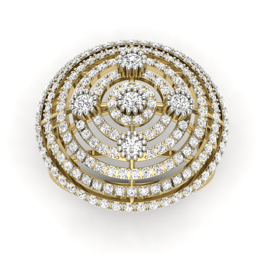 Unique Ring 1.88 TW Beautiful Cocktail Style Round Cut Lab Grown Diamond Ring Engagement Ring Wedding Ring Multi Tone Gold Ring PR545