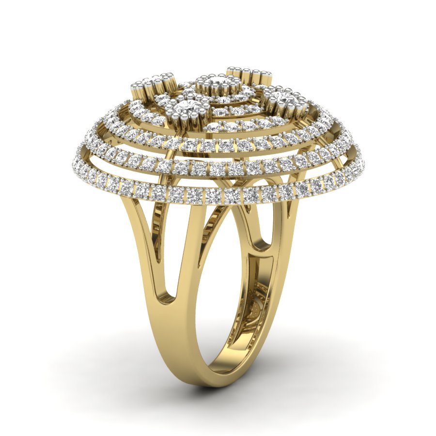 Unique Ring 1.88 TW Beautiful Cocktail Style Round Cut Lab Grown Diamond Ring Engagement Ring Wedding Ring Multi Tone Gold Ring PR545