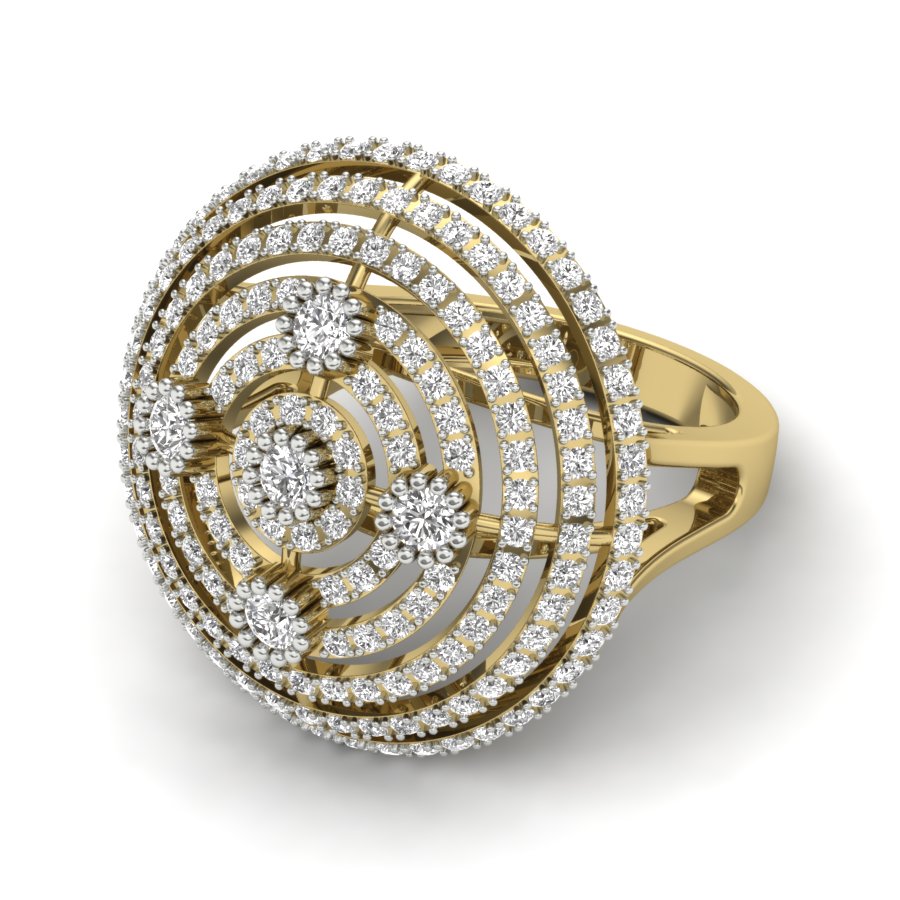 Unique Ring 1.88 TW Beautiful Cocktail Style Round Cut Lab Grown Diamond Ring Engagement Ring Wedding Ring Multi Tone Gold Ring PR545