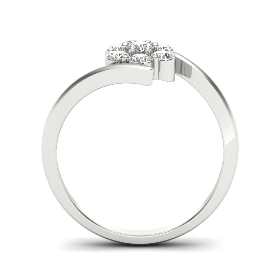 0.37 TW Round Cut Lab Grown Diamond Ring Flower Cluster Bypass Engagement Promise Ring Bridal Wedding Ring PR546