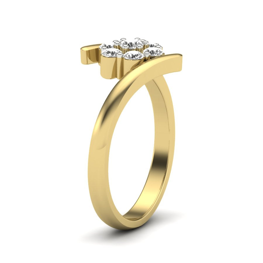 0.37 TW Round Cut Lab Grown Diamond Ring Flower Cluster Bypass Engagement Promise Ring Bridal Wedding Ring PR546