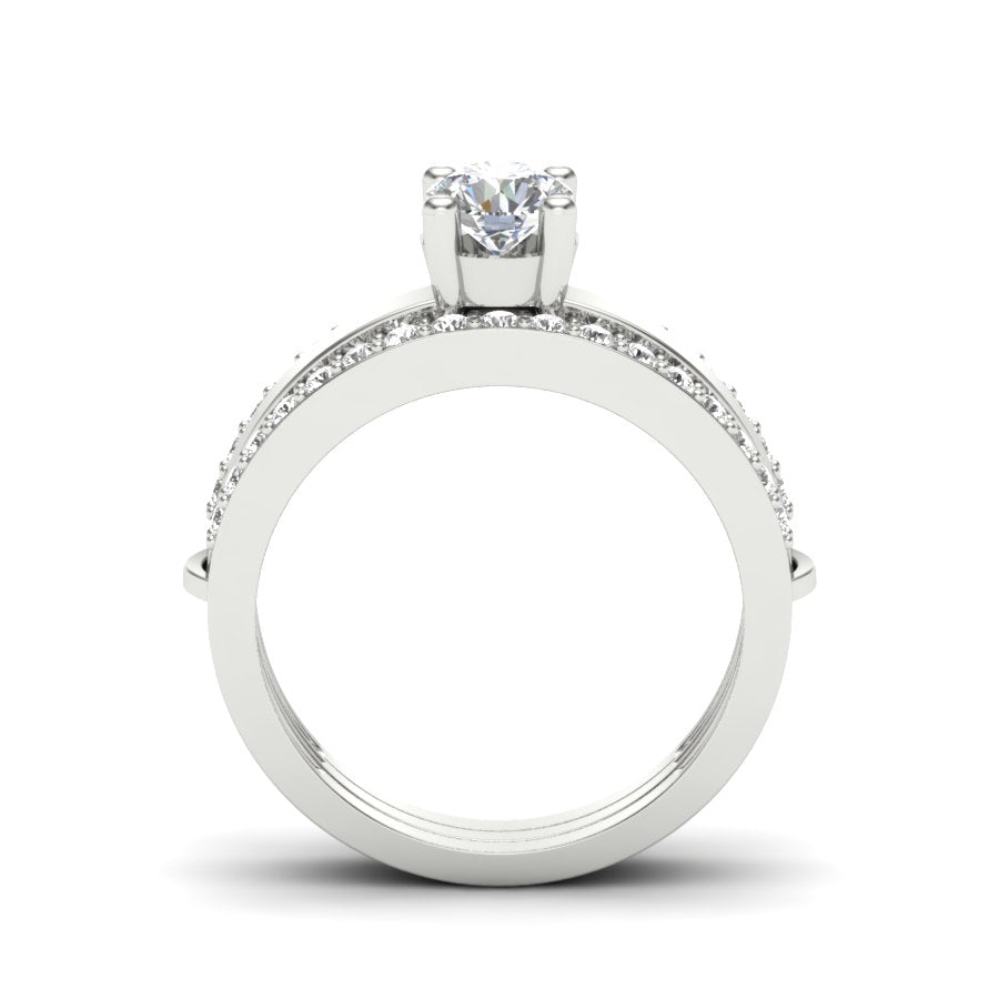 0.95 TW Unique Design Ring Prong Set Ring Round Cut Lab Grown Diamond Ring Wedding ring Bridal Ring Engagement ring PR549