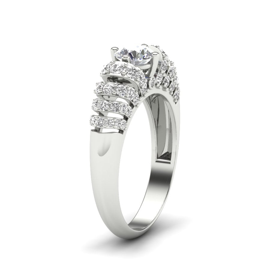 1.19 TW Prong Set Round Cut Lab Grown Diamond Ring Fancy Ladies Diamond Engagement Ring Bridal Wedding Ring PR562