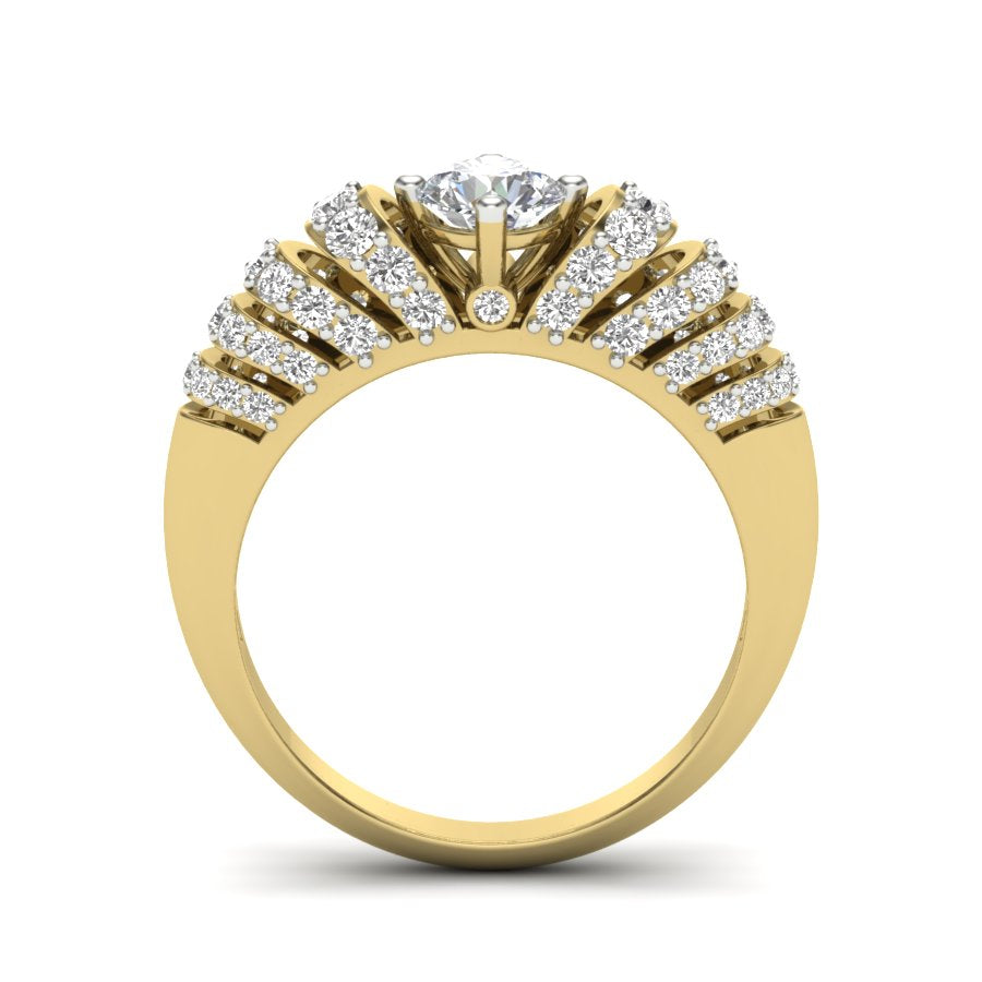 1.19 TW Prong Set Round Cut Lab Grown Diamond Ring Fancy Ladies Diamond Engagement Ring Bridal Wedding Ring PR562