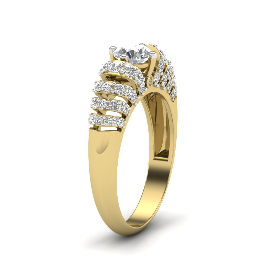 1.19 TW Prong Set Round Cut Lab Grown Diamond Ring Fancy Ladies Diamond Engagement Ring Bridal Wedding Ring PR562