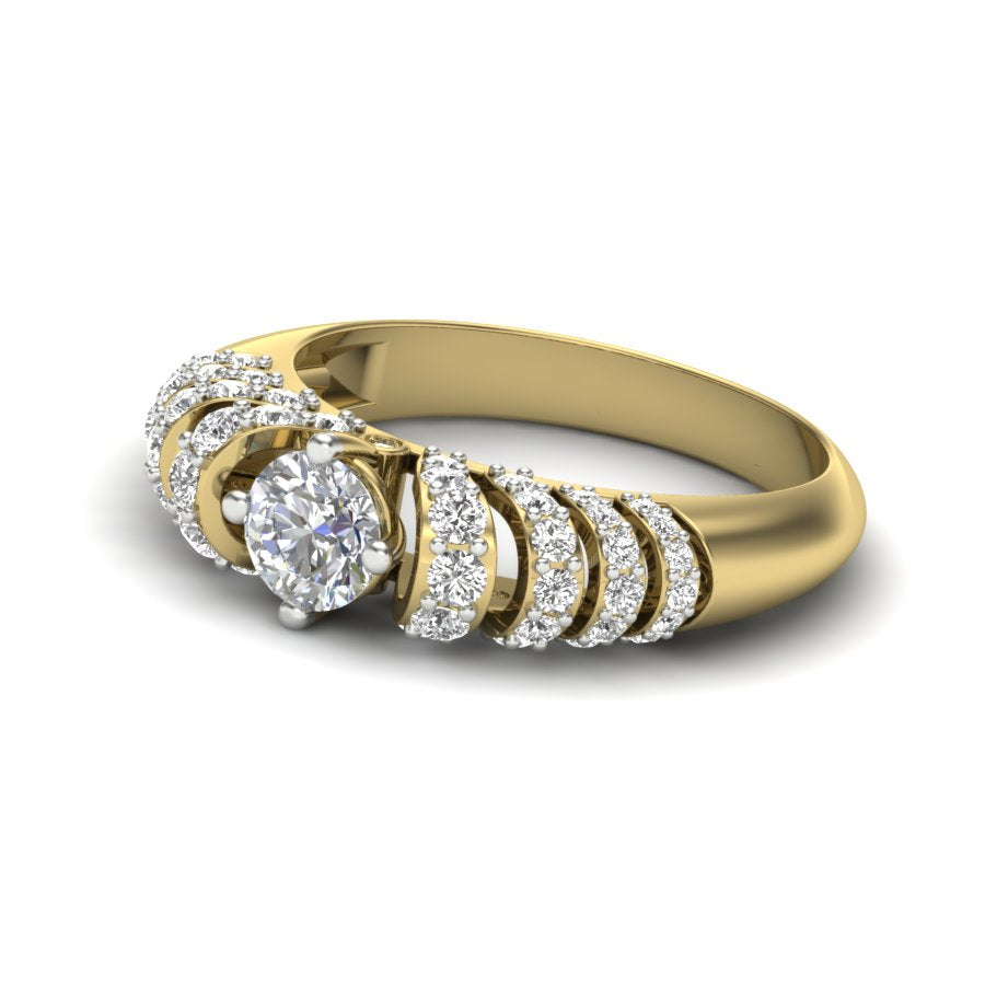 1.19 TW Prong Set Round Cut Lab Grown Diamond Ring Fancy Ladies Diamond Engagement Ring Bridal Wedding Ring PR562