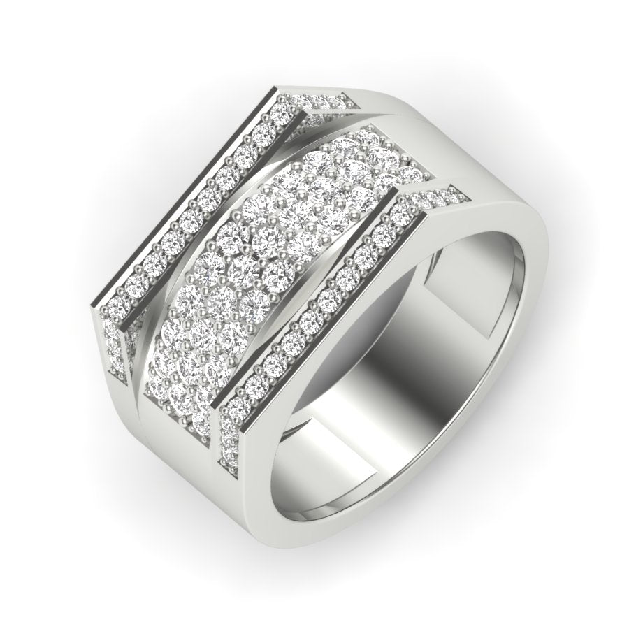 0.72 TW Round Cut Lab Grown Diamond Band Engagement Band Prong Setting With classic design Band Men's Wedding Band PR568