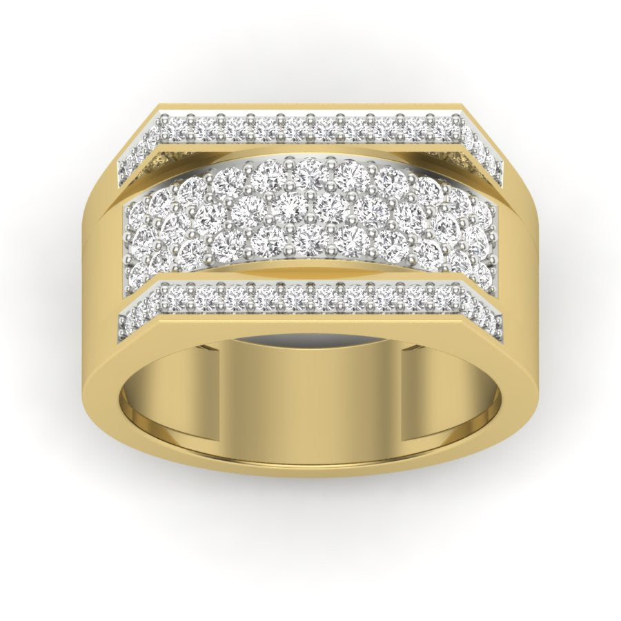 0.72 TW Round Cut Lab Grown Diamond Band Engagement Band Prong Setting With classic design Band Men's Wedding Band PR568