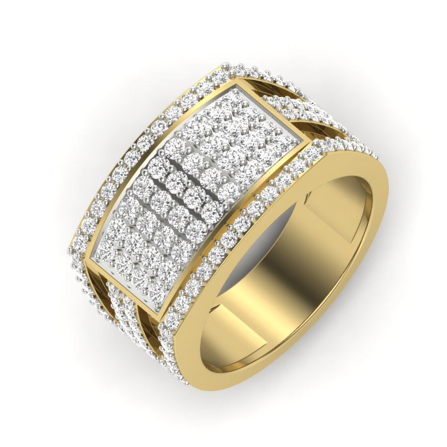 Unique Band 1.27 TW Round Cut Lab Grown Diamond Band Engagement Band Prong Setting With classic design Band Men's Wedding Band PR569