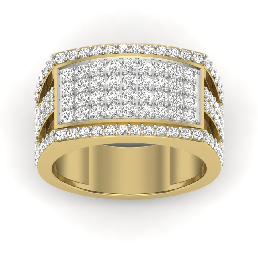 Unique Band 1.27 TW Round Cut Lab Grown Diamond Band Engagement Band Prong Setting With classic design Band Men's Wedding Band PR569