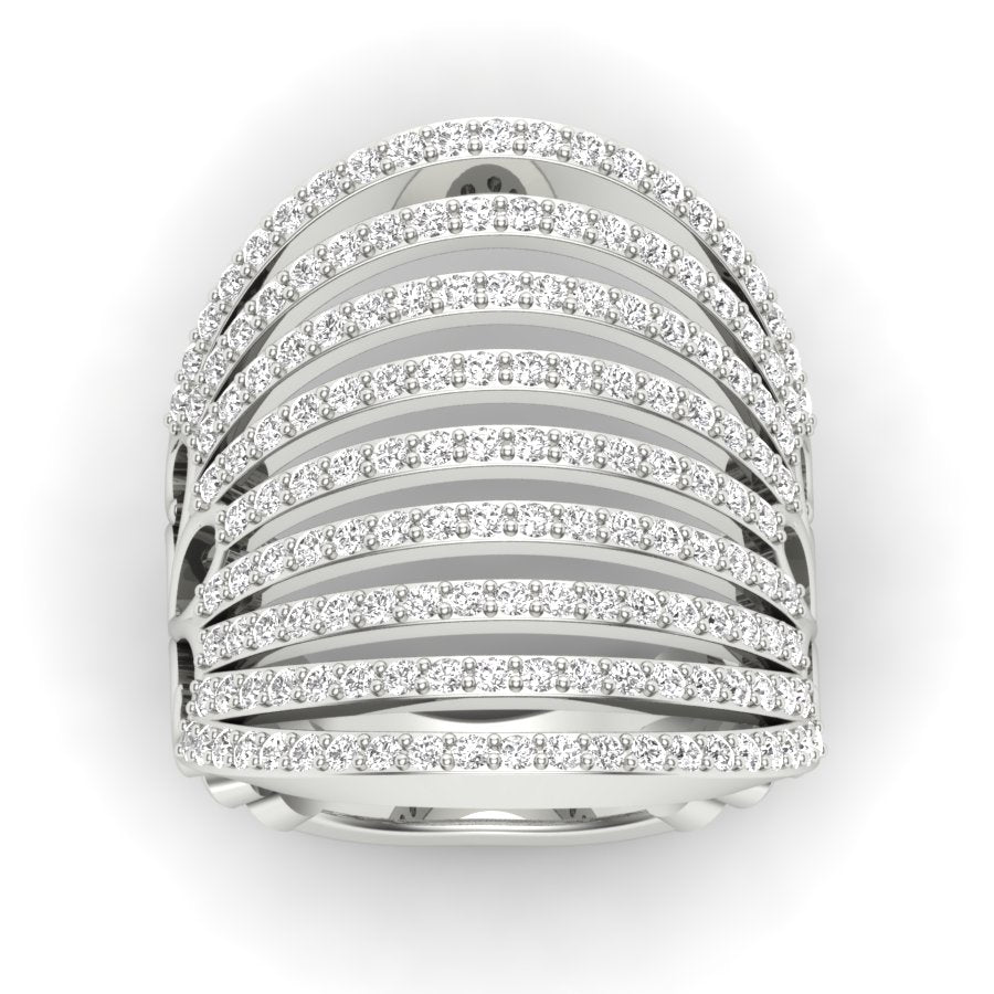 1.36 TW Cocktail Style Round Cut Lab Grown Diamond Ring Gold Engagement Ring Prong Set Ring Wedding Ring PR571