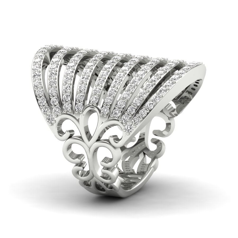 1.36 TW Cocktail Style Round Cut Lab Grown Diamond Ring Gold Engagement Ring Prong Set Ring Wedding Ring PR571