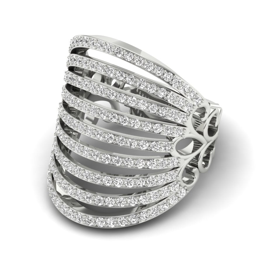 1.36 TW Cocktail Style Round Cut Lab Grown Diamond Ring Gold Engagement Ring Prong Set Ring Wedding Ring PR571