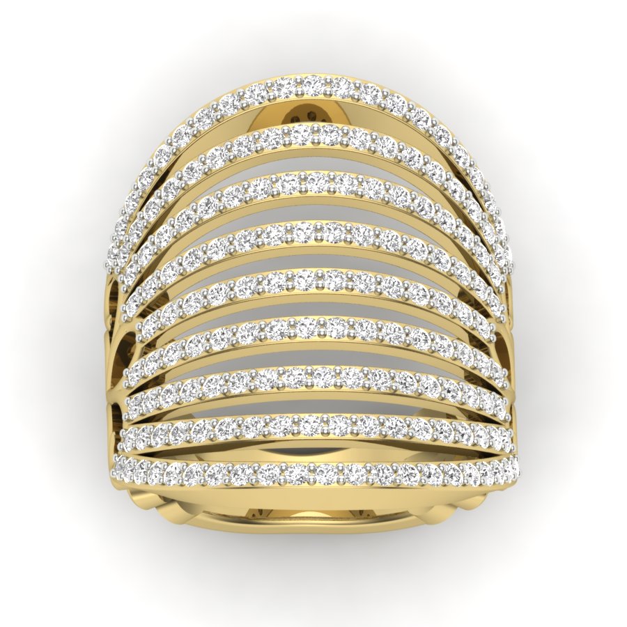 1.36 TW Cocktail Style Round Cut Lab Grown Diamond Ring Gold Engagement Ring Prong Set Ring Wedding Ring PR571