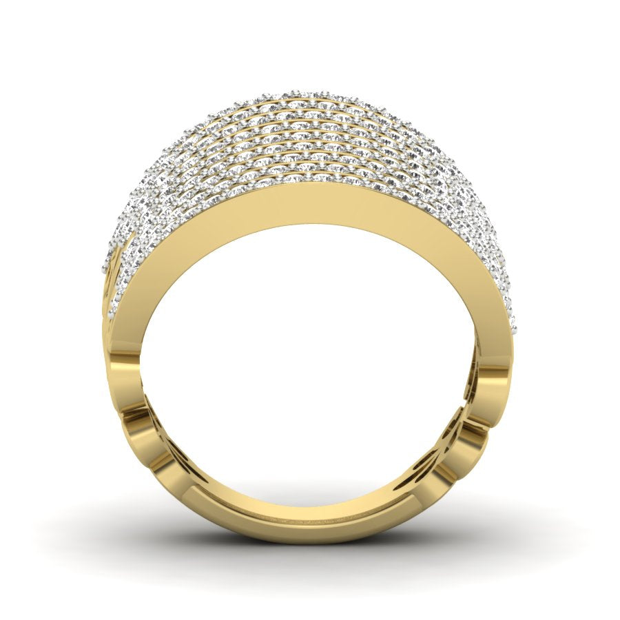 1.36 TW Cocktail Style Round Cut Lab Grown Diamond Ring Gold Engagement Ring Prong Set Ring Wedding Ring PR571