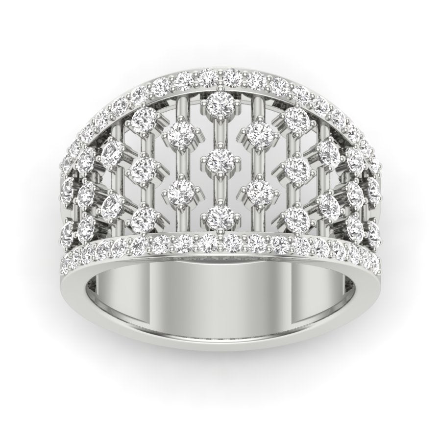 0.89 TW Unique Design Diamond Band Round Cut Lab Grown Diamond Band Engagement Band Prong Setting Wedding Band PR572